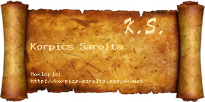 Korpics Sarolta névjegykártya